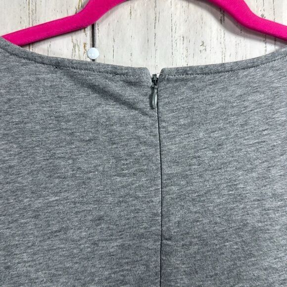 J Crew Womens Gray A Line Short Sleeves Knit Cotton Summer Minimalist Dress - Picture 12 of 15